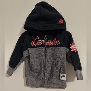 Roots Kids Hoodie - Black and Gray with Red Accents